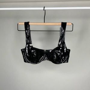 OhPolly Black Vinyl Bra Size 0